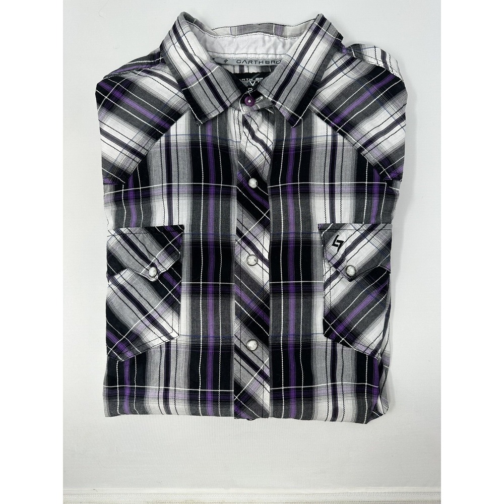 Garth Brooks Seven By Cinch Mens Large Purple/White/Black Pearl Snap